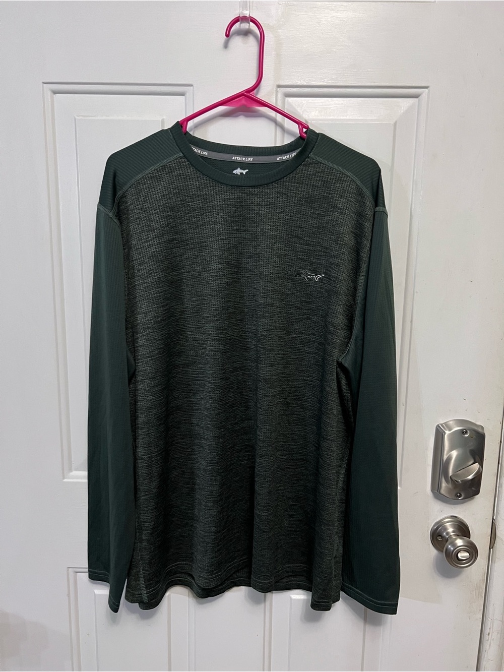 Greg Norman Attack Life Men’s Thermal Long Sleeve Shirt Microgrid Green XL
